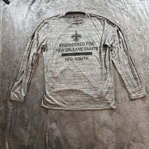 New Orleans Saints Nike Shirt Mens L Gray Long Sleeve Performance DriFit Stretch